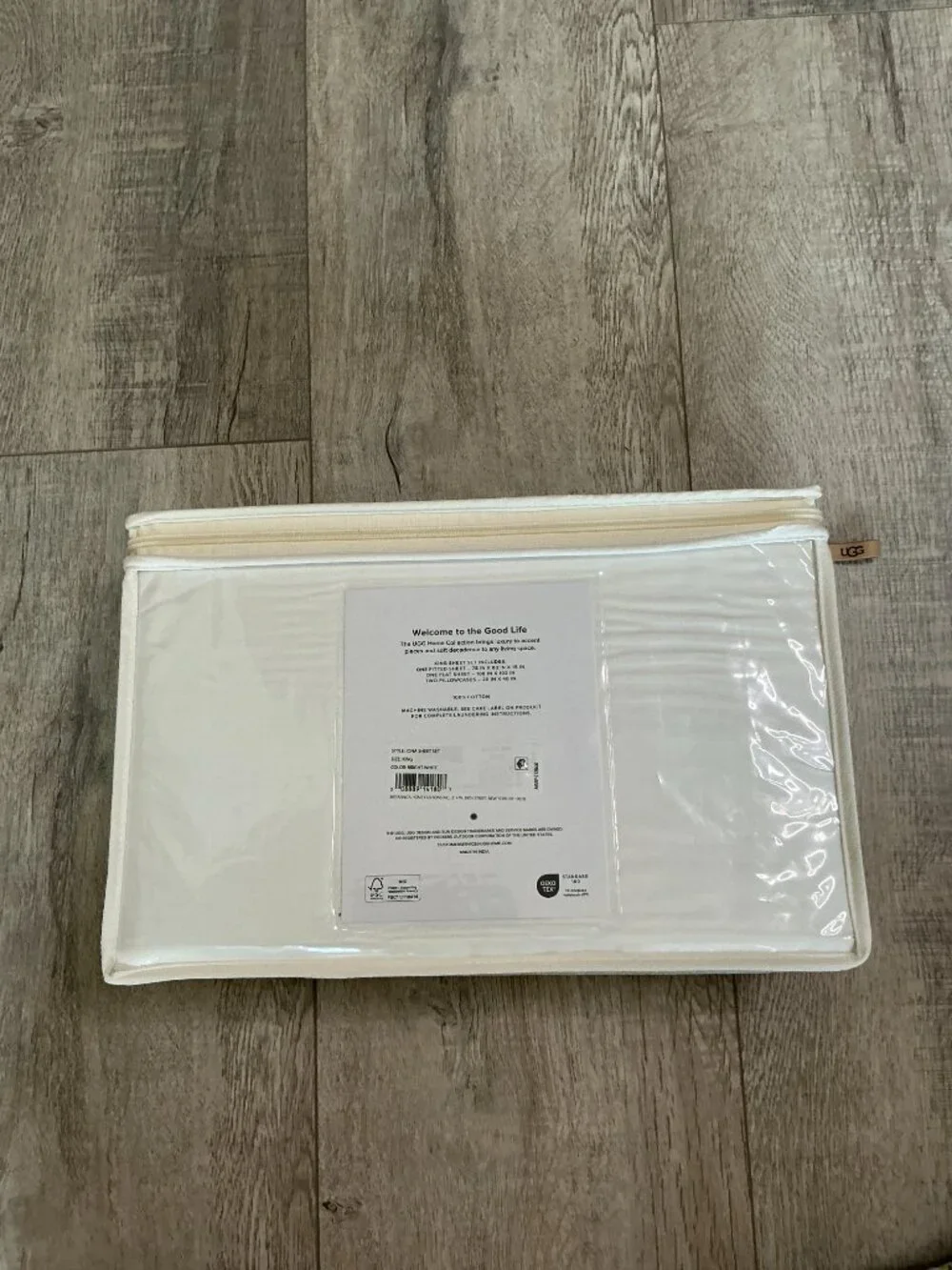 UGG Iona King Sheet Set Bright White 100% Cotton 300 Thread Count